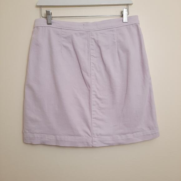 J Crew Jeans Pastel Lavender Denim Wrap Short Mini Skirt Sz 27 / 4 A-Line - Picture 6 of 11